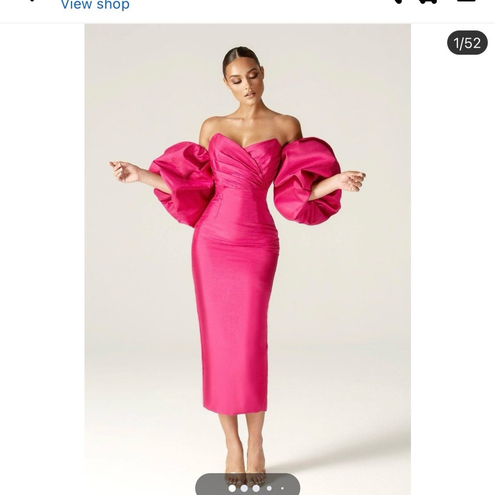 Brand new with Tags midi puff sleeve off shoulder dress